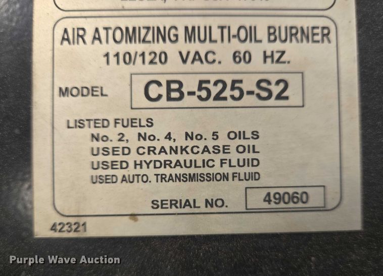 image for item EN8128 Clean Burn CB-525-S2 oil burner 