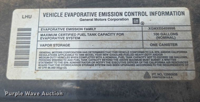 image for item EN8150 1999 Chevrolet Express 3500 dump flatbed pickup truck