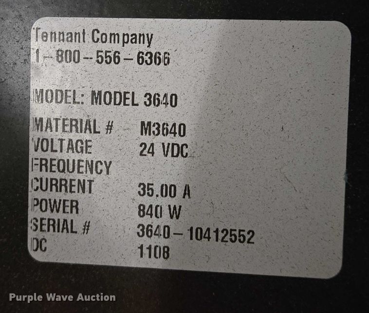 image for item EN8167 Tennant 3640 floor scrubber