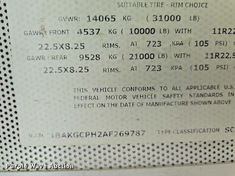 image for item EN8194 2010 Blue Bird Vision school bus