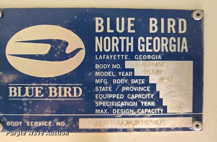 image for item EN8195 2009 Blue Bird Vision school bus