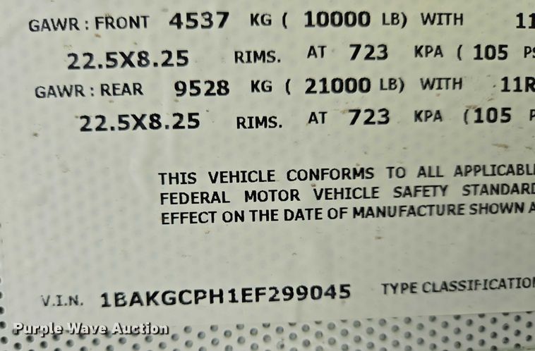 image for item EN8197 2014 Blue Bird Vision  school bus