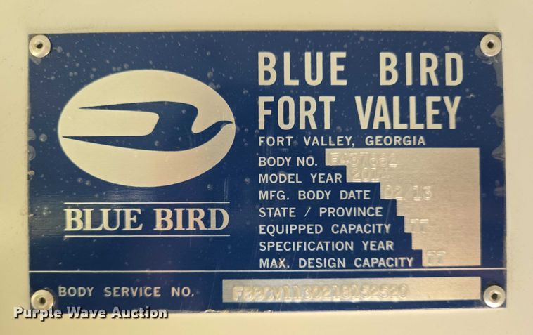 image for item EN8197 2014 Blue Bird Vision  school bus