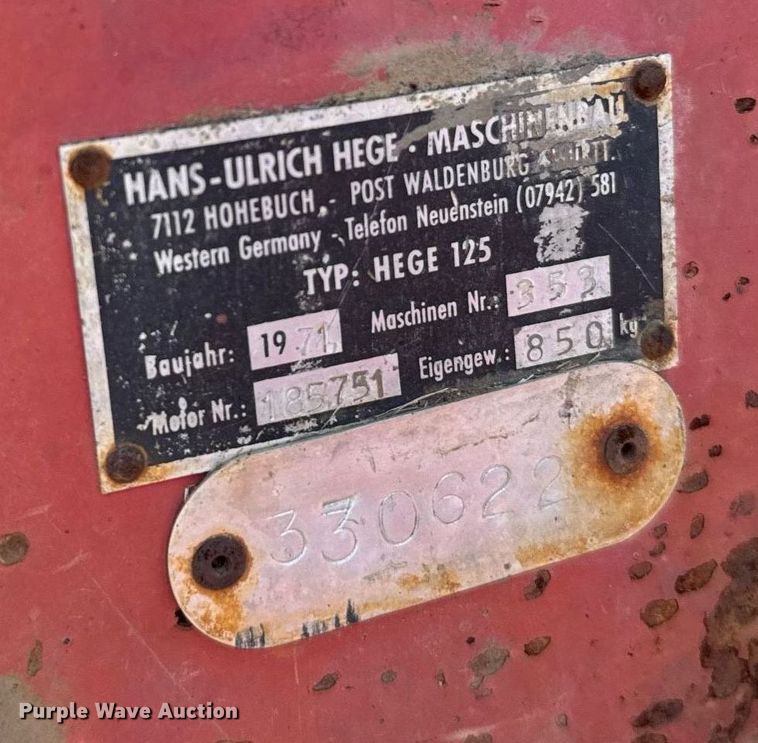 image for item ER2041 Hans-Ulrich Hege 125 seed harvester