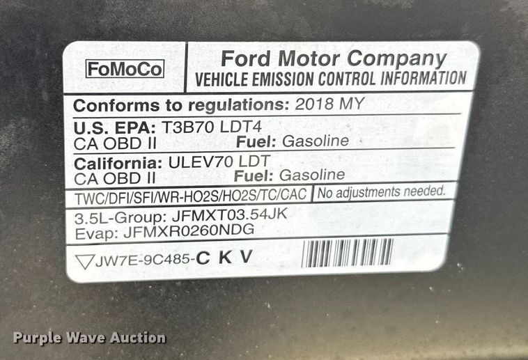 image for item ER2073 2018 Ford F150 SuperCrew pickup truck