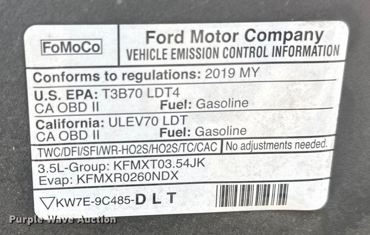 image for item ER2075 2019 Ford F150 SuperCrew pickup truck