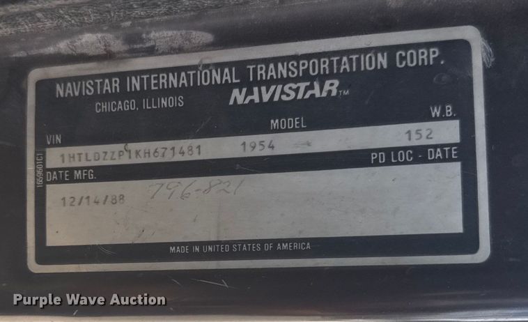 image for item ER2076 1989 International 1954 dump truck