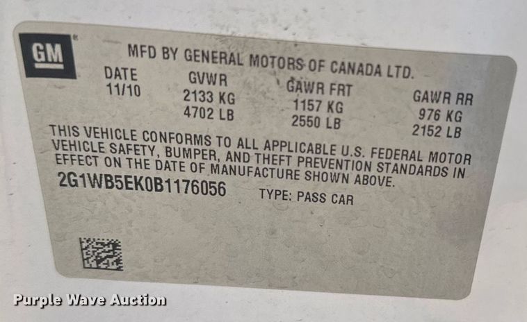 image for item ER2081 2011 Chevrolet Impala LT 