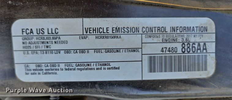 image for item ER5399 2017 Dodge Grand Caravan SXT handicap accessible van