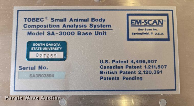 image for item ER5413 EM-Scan SA-3000 small animal body composition analysis system