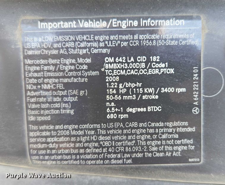 image for item ER5419 2008 Dodge Sprinter 3500 shuttle bus