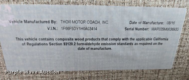 image for item ER5429 2017 Thor Motor Coach Stripped  RV