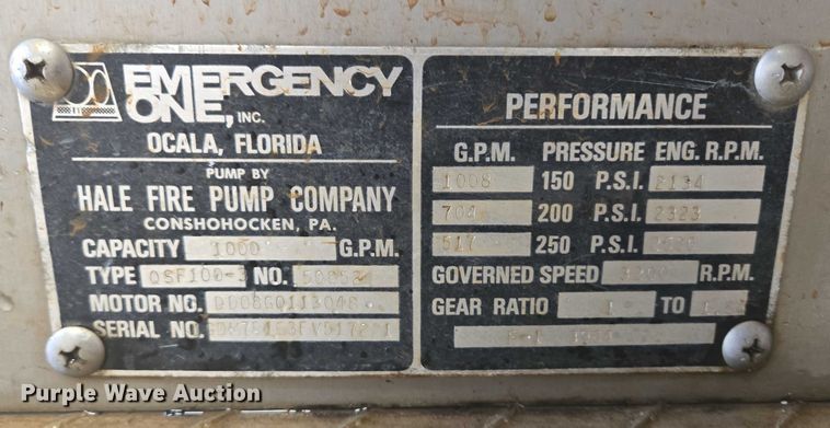 image for item ER5431 1985 GMC 7000 pumper fire truck