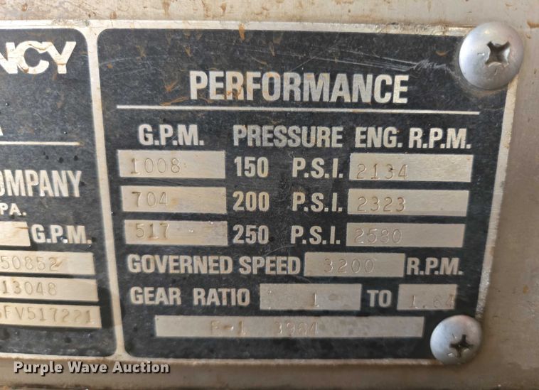 image for item ER5431 1985 GMC 7000 pumper fire truck