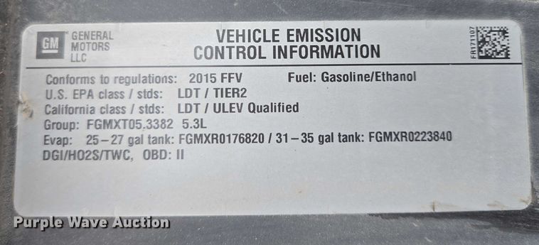 image for item ER5436 2015 Chevrolet Suburban SUV