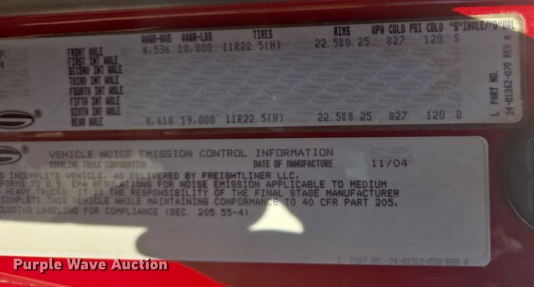 image for item ER5442 2005 Sterling L7500 dump truck