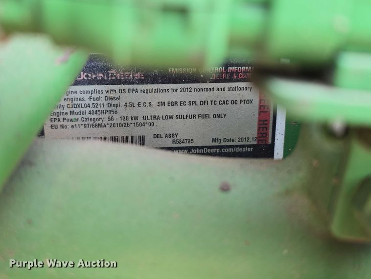 image for item DR3775 2013 John Deere 6115D MFWD tractor