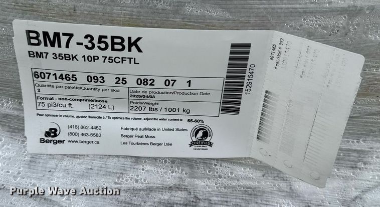 image for item DU7886 (5) pallets of potting soil