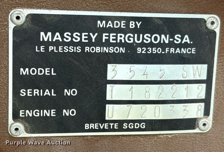 image for item DX5603 1984 Massey Ferguson 3545 tractor