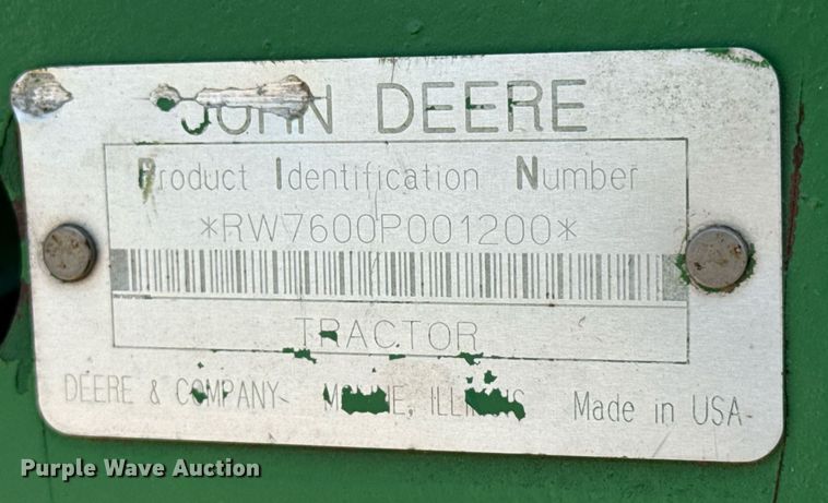 image for item DZ8547 John Deere 7600 tractor