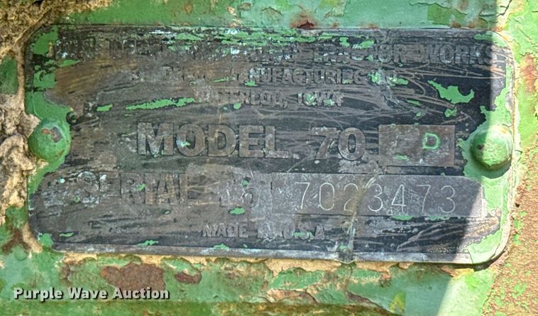 image for item DZ8586 1956 John Deere 70 tractor