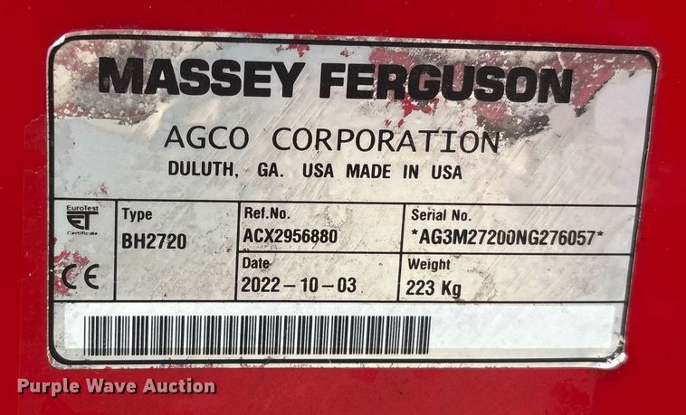 image for item EC3692 2023 Massey Ferguson GC1725 MFWD tractor