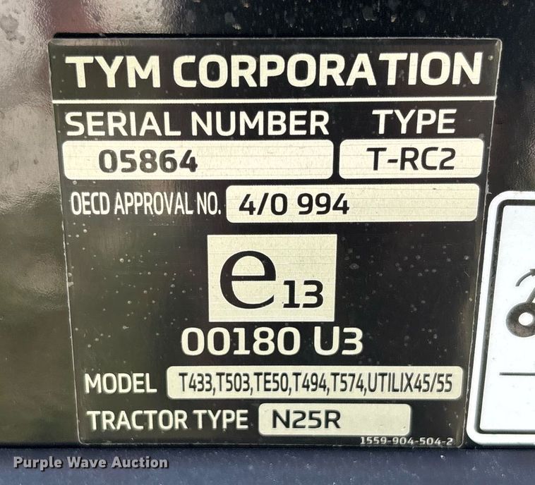 image for item EC3697 TYM T494 MFWD tractor