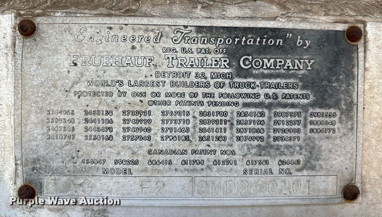 image for item EL2120 1963 Fruehauf F2 tank trailer