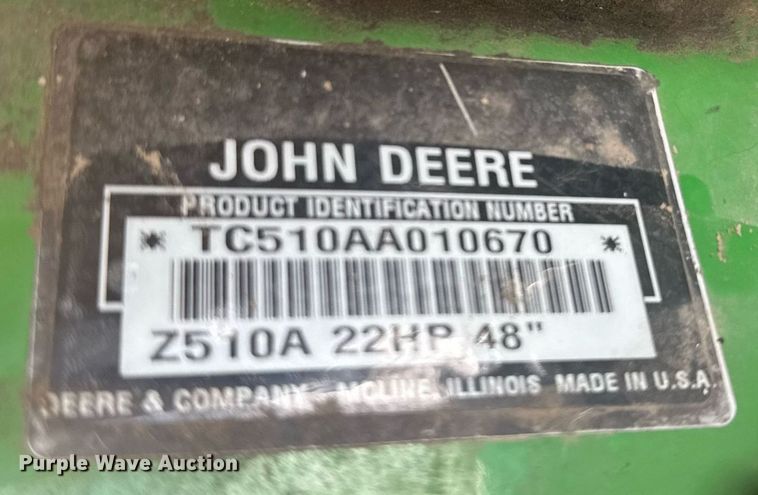 image for item ER2085 2008 John Deere Z Track Estate ZTR lawn mower