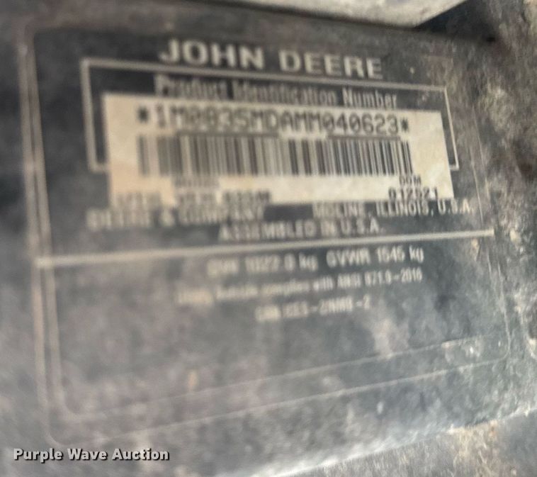 image for item ER2086 2021 John Deere Gator 835M utility vehicle