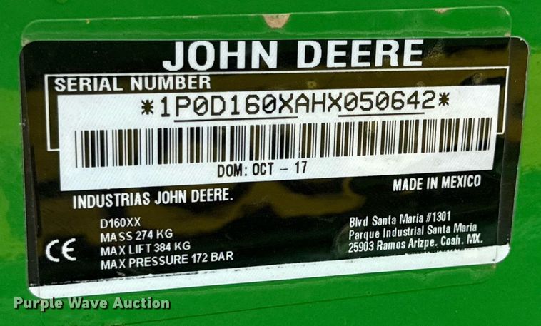 image for item HI9259 2017 John Deere 3032E MFWD tractor