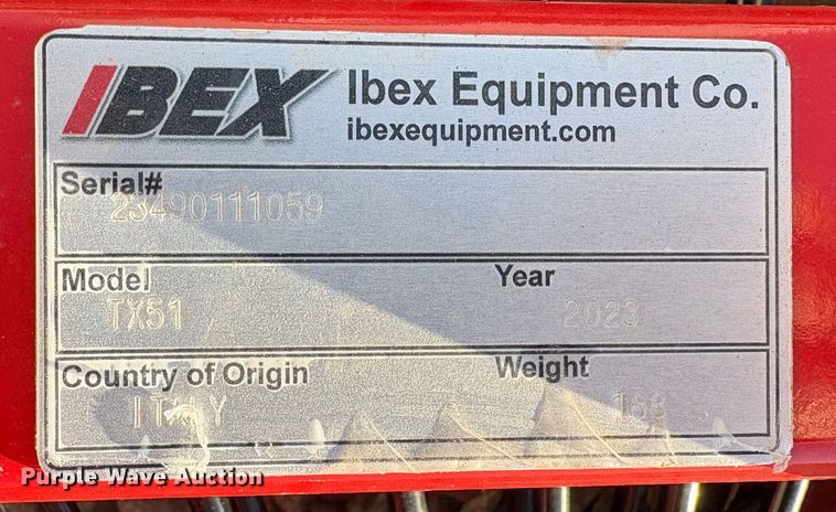 image for item YA0547 2023 IBEX TX51 hay rake