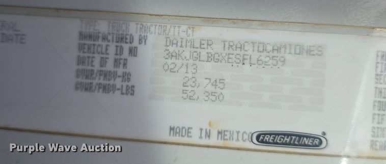 image for item DO7741 2014 Freightliner Cascadia semi truck