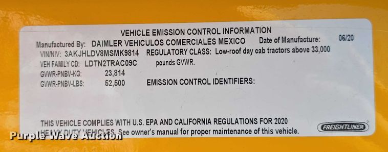 image for item DR3777 2021 Freightliner Cascadia 126 semi truck