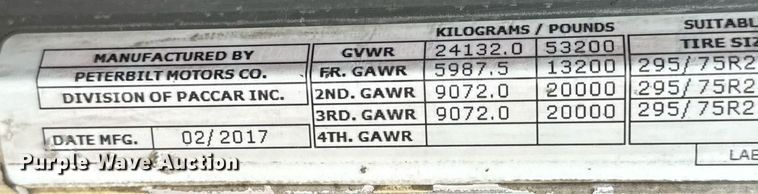 image for item DS3793 2018 Peterbilt 389 semi truck