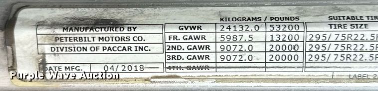 image for item DS3794 2019 Peterbilt 389 semi truck