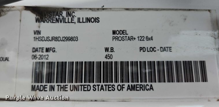 image for item DT4945 2013 International ProStar semi truck