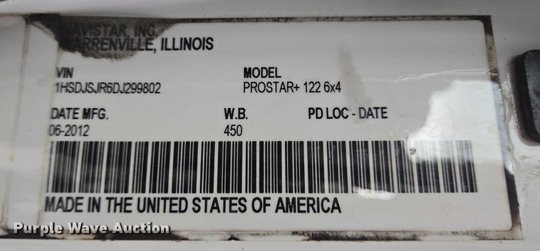 image for item DT4947 2013 International ProStar  semi truck