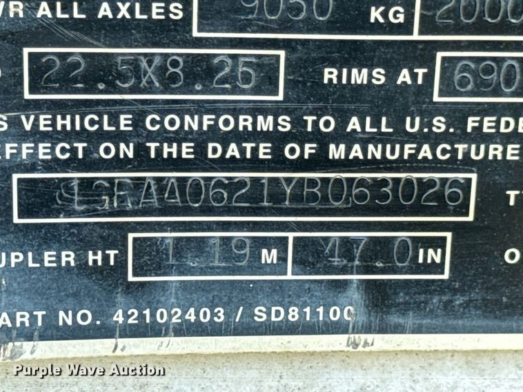 image for item DU9214 2000 Great Dane dry van trailer