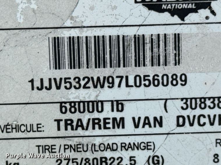 image for item DU9233 2007 Wabash DVCVHPC dry van trailer