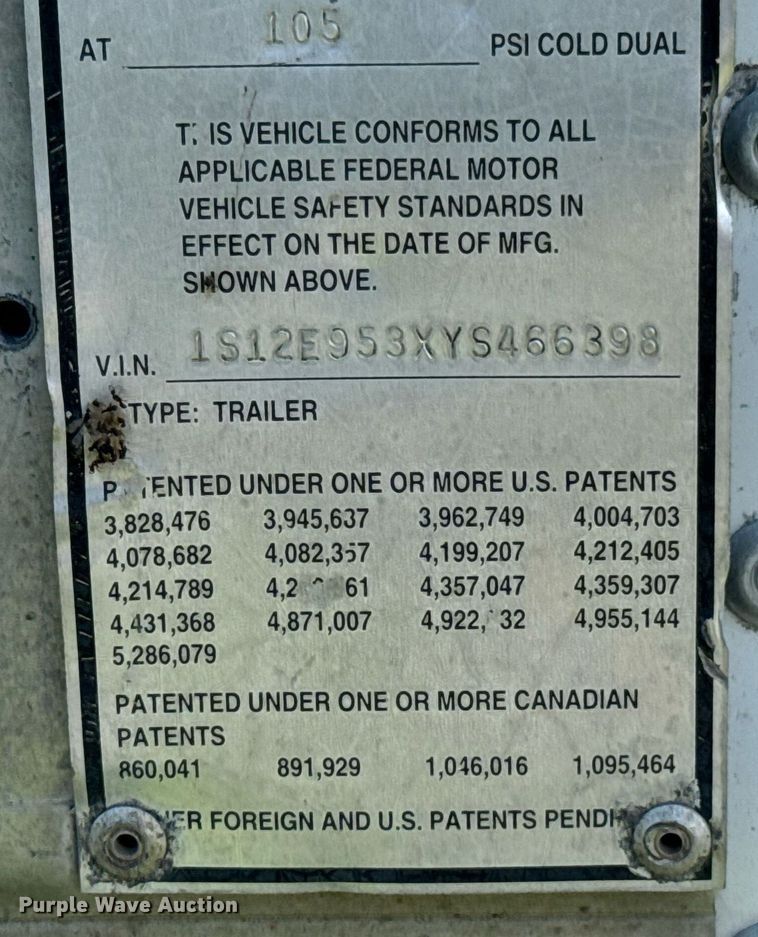 image for item DU9235 2000 Strick dry van trailer