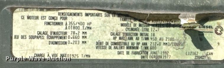 image for item DU9952 1993 Freightliner FLD semi truck