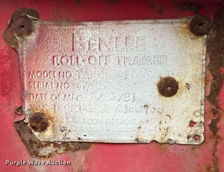 image for item EB2637 1991 Benlee roll-off container trailer