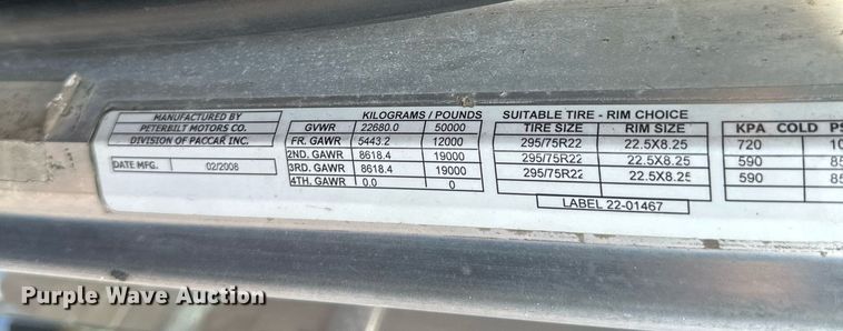image for item EB2674 2009 Peterbilt 386 semi truck