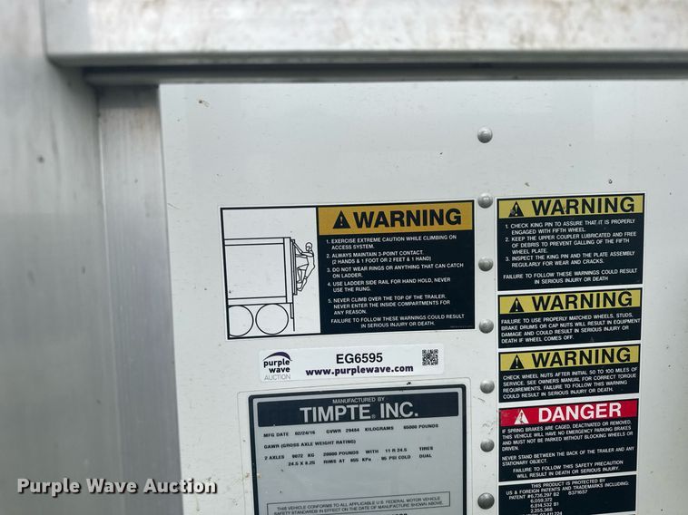 image for item EG6595 2017 Timpte grain trailer