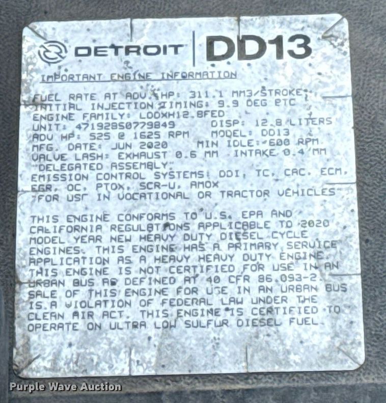 image for item EJ4825 2021 Freightliner Cascadia 126 semi truck