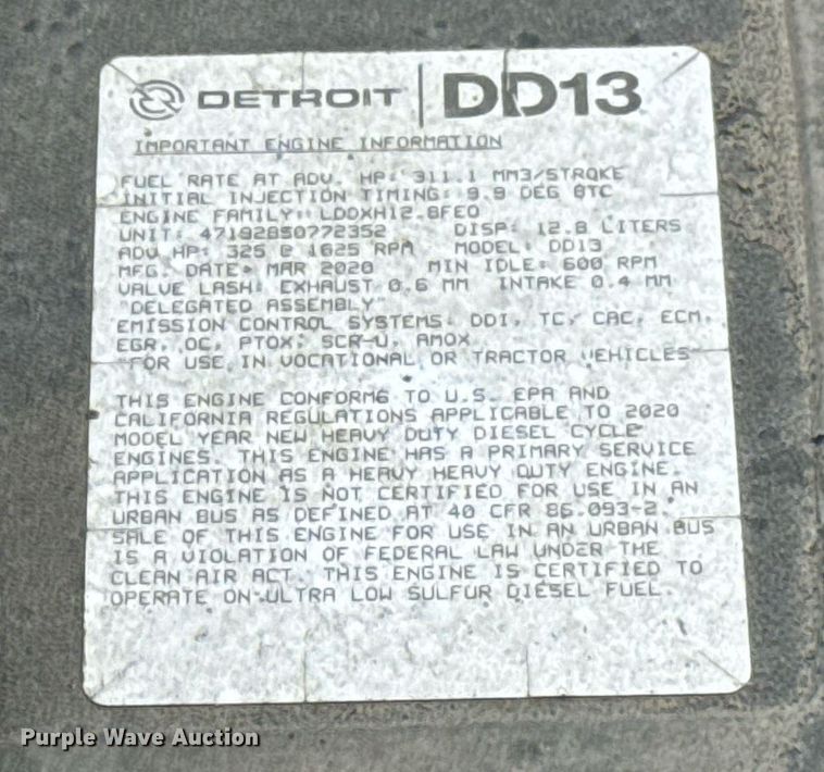 image for item EJ4835 2021 Freightliner Cascadia 126 semi truck