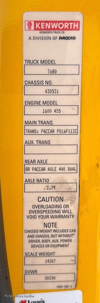 image for item EJ4838 2020 Kenworth T680 semi truck