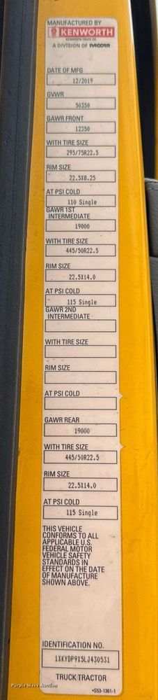 image for item EJ4838 2020 Kenworth T680 semi truck