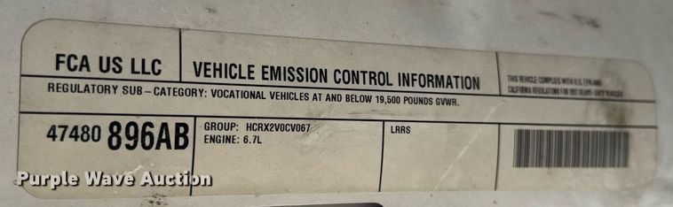 image for item EN4588 2017 Dodge Ram 5500HD Laramie Crew Cab tow truck